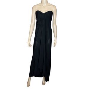 Thomas Wylde Cocktail Dress Gown Strapless Maxi Black